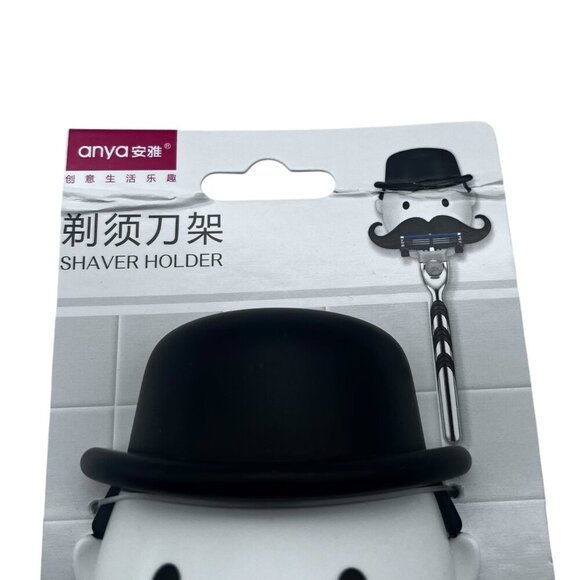 Anya Shaver Holder With Mustache Design & Suction Mount - Picture 3 of 6